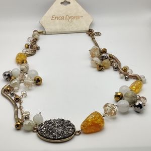 Erica Lyons Long Druzy Necklace NWT